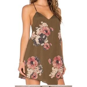 Free People Cascades Slip Dress Size XS Strappy Florals Brown Intimately